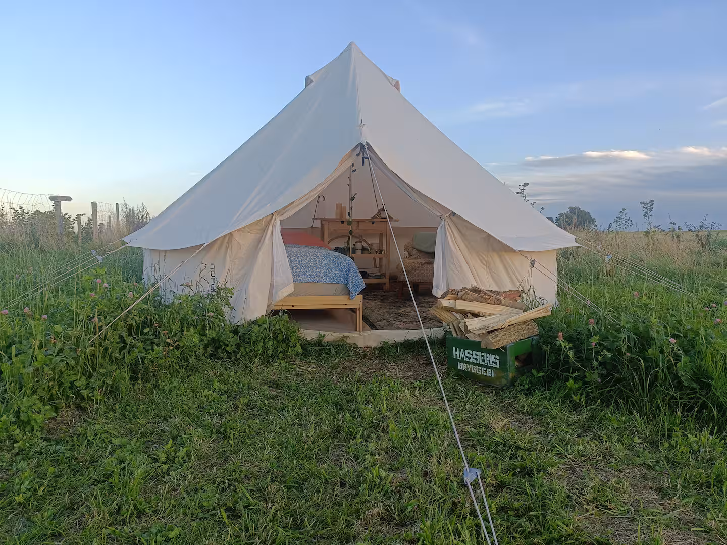 Glamping hytte interiør